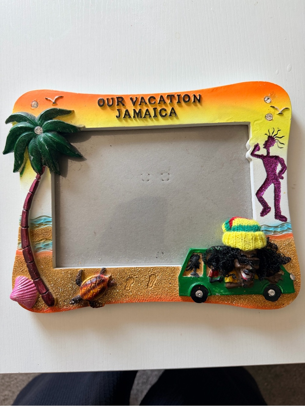 Jamaica Vacation Photo Frame - Colorful Beach Accent